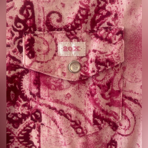 Wrangler Twenty-X Pink Paisley Pearl Snap Button-Up Shirt Size Small - Picture 3 of 6